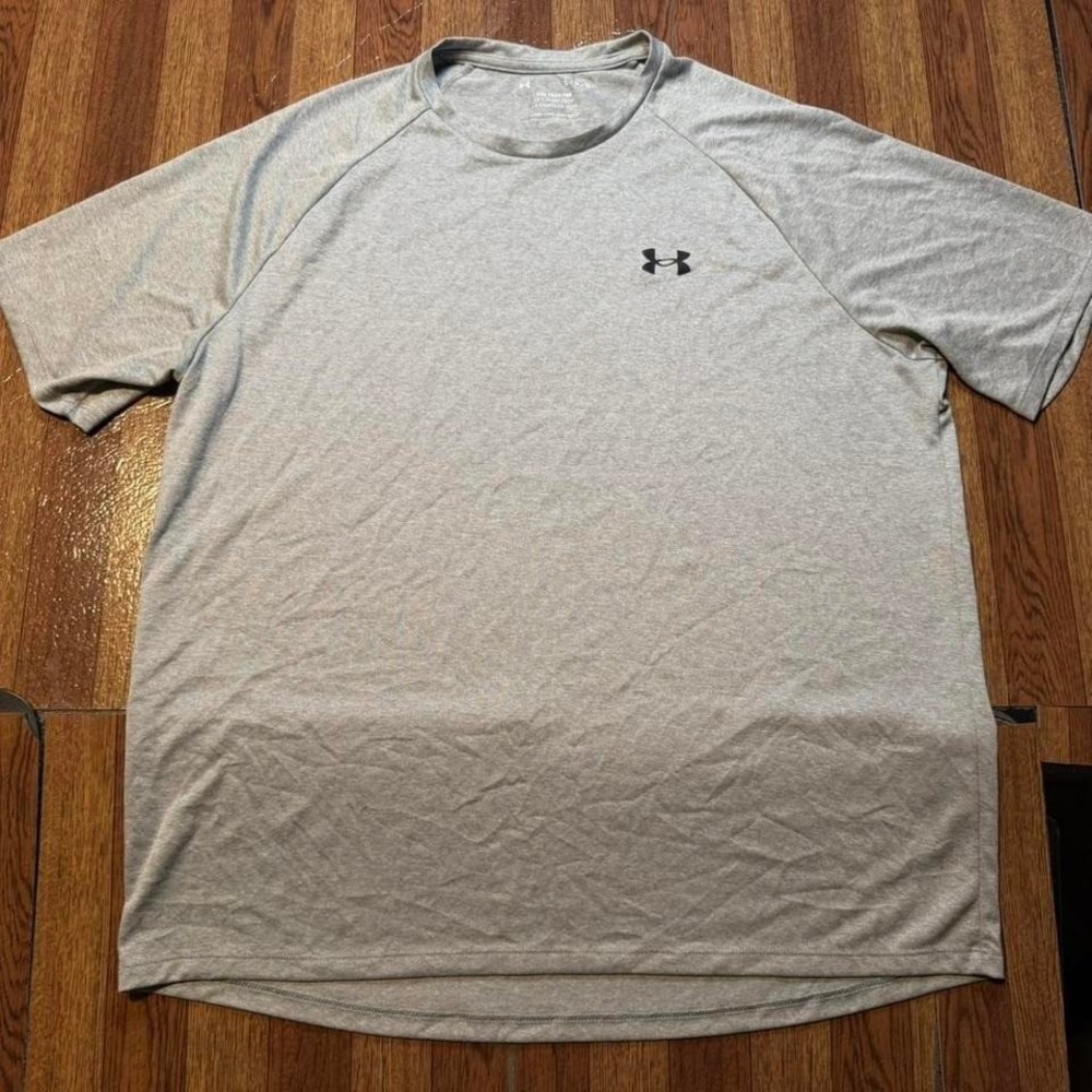 Under Armour Grey Tech Retro Sportswear Running Train Shirt Large